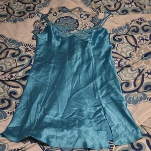 Victoria's Secret Turquoise Satin Chemise